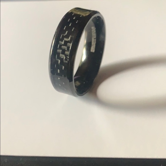 Men’s Black Tungsten Wedding Band - Picture 2 of 3
